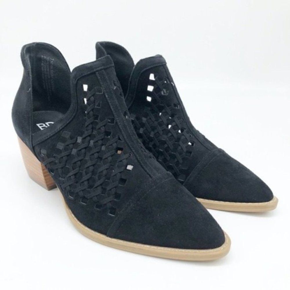 BP. Tate Black Suede Perforated Bootie - Picture 3 of 8